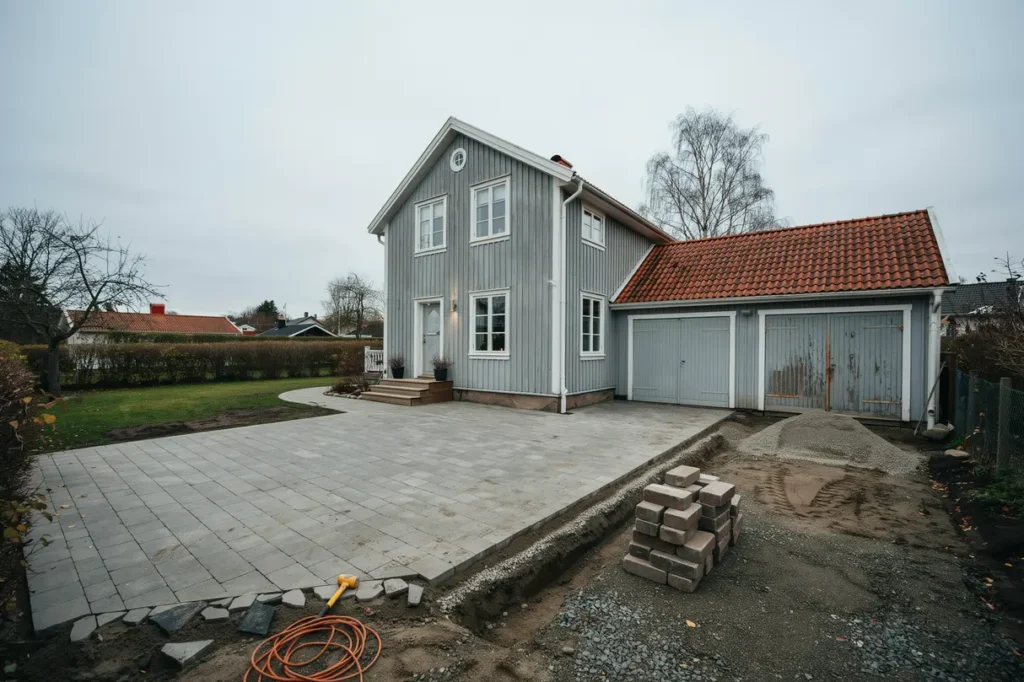 l gga om garageuppfart materialval markarbete och kostnader att r kna med